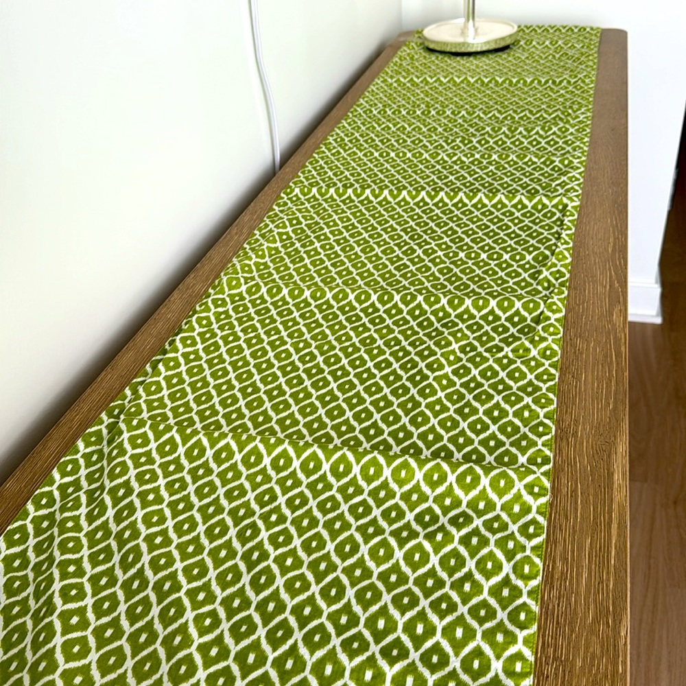 C Wonder Green Ikat Runner